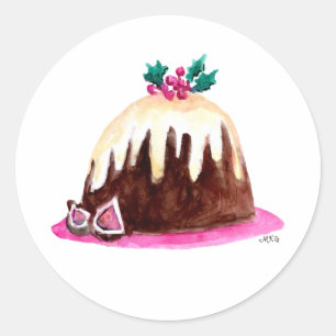 Figgy Pudding Whimsical-kerstenvelop Ronde Sticker