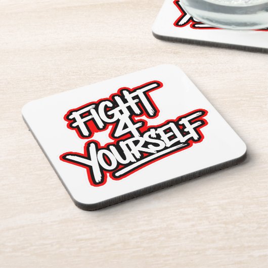 Fight 4 yourself bier onderzetter (Linkerzijde)