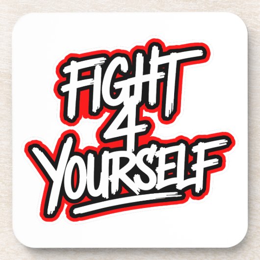 Fight 4 yourself bier onderzetter (Voorkant)