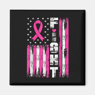 Fight American Flag Pink Ribbon Borstkanker Award Magneet