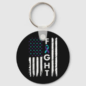 Fight American Flag Ribbon Suicide Prevention Awar Sleutelhanger (Voorkant)