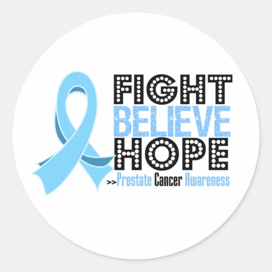 Fight Believe Hope - Prostaatkanker Ronde Sticker (Voorkant)