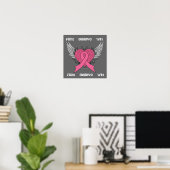 Fight Believe Win - Breast Cancer Poster (Thuiskantoor)