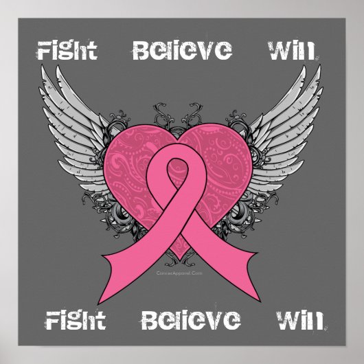 Fight Believe Win - Breast Cancer Poster (Voorkant)