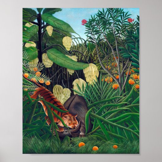 Fight Between A Tiger And A Buffalo Henri Rousseau Poster (Voorkant)