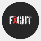 Fight Blood Cancer- Military-style Red Awareness R Ronde Sticker (Voorkant)