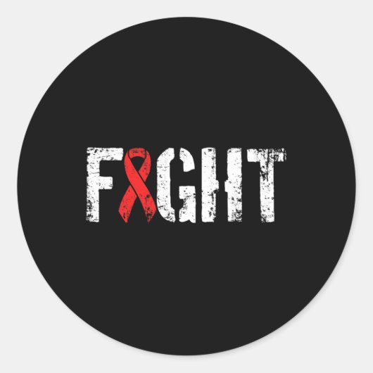 Fight Blood Cancer- Military-style Red Awareness R Ronde Sticker (Voorkant)