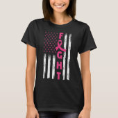 Fight Breast Cancer, Amerikaans vlagborstkanker T-shirt (Voorkant)