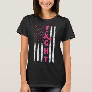 Fight Breast Cancer, Amerikaans vlagborstkanker T-shirt