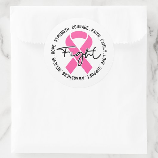 Fight Breast Cancer Awareness Ronde Sticker (Tas)
