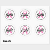 Fight Breast Cancer Pink Ribbon Awareness Ronde Sticker (Vel)