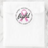 Fight Breast Cancer Pink Ribbon Awareness Ronde Sticker (Tas)