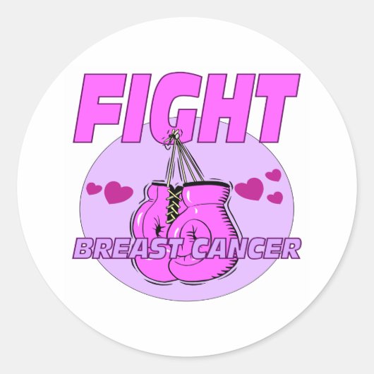 Fight Breast Cancer Ronde Sticker (Voorkant)