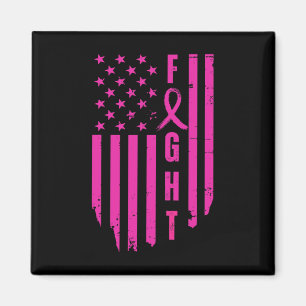 Fight Breast Survivor American Flag Breast Cancer Magneet