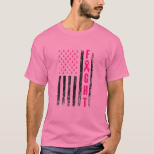 Fight Breast Survivor American Flag Breast Cancer T-shirt
