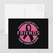 Fight Cancer Alone Friends Matching Breast Cancer Briefkaart (Voorkant / Achterkant)