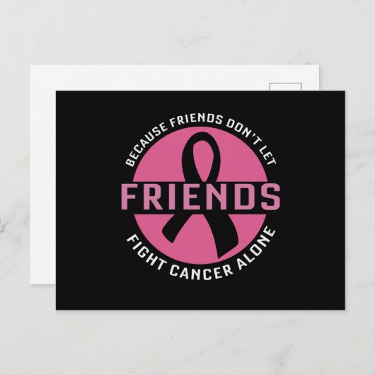 Fight Cancer Alone Friends Matching Breast Cancer Briefkaart (Voorkant / Achterkant)