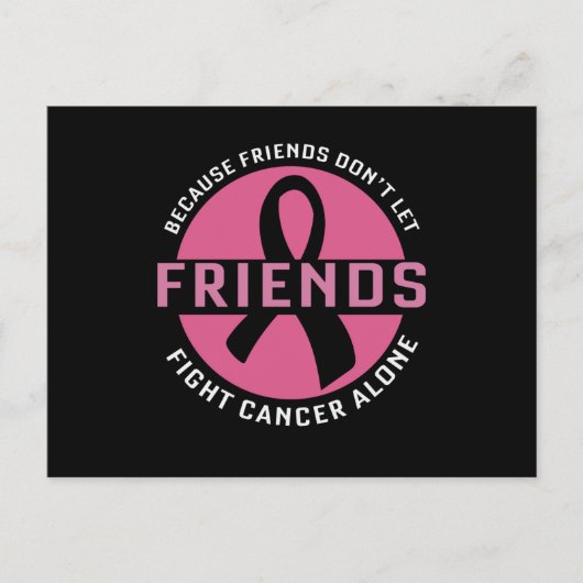 Fight Cancer Alone Friends Matching Breast Cancer Briefkaart (Voorkant)