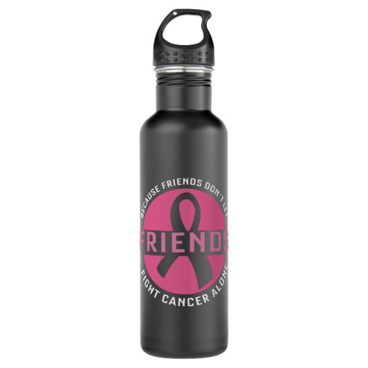 Fight Cancer Alone Friends Matching Breast Cancer Waterfles (Voorkant)