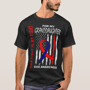 Fight CHD Awareness Kleindochter USA Vlag Terug GR T-shirt