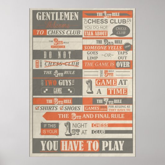 Fight Club x Chess Club Poster (Voorkant)