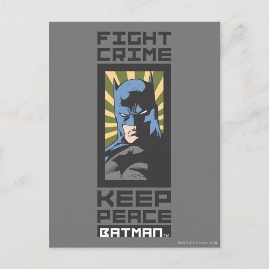 Fight Crime - Keep Peace - Batman Briefkaart (Voorkant)