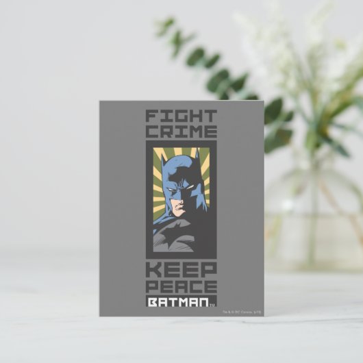Fight Crime - Keep Peace - Batman Briefkaart (Staand voorkant)