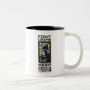 Fight Crime - Keep Peace - Batman Tweekleurige Koffiemok