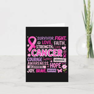 Fight Cure Borstkanker Bewustzijn Woorden van Stre Kaart