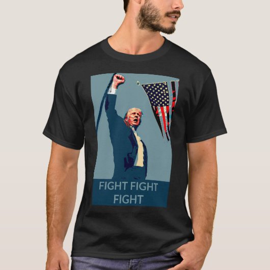 Fight Fight Trump Posterized Hoop Afbeelding T-shirt (Voorkant)