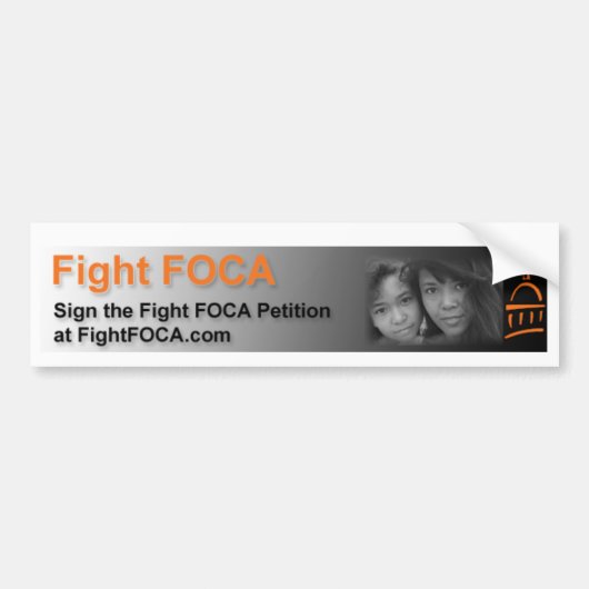 Fight FOCA. Bumpersticker (Voorkant)