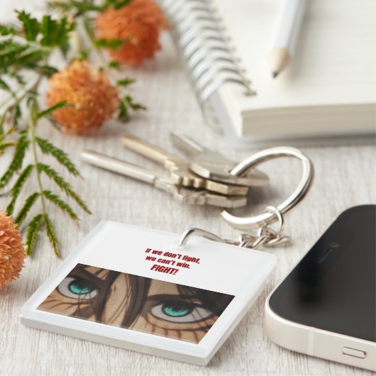 Fight for Freedom | Eren-Inspired Quote Design Sleutelhanger (Voorkant Rechts)