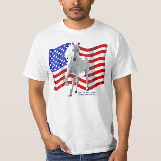 Fight for Freedom White Horse T-shirt (Voorkant)
