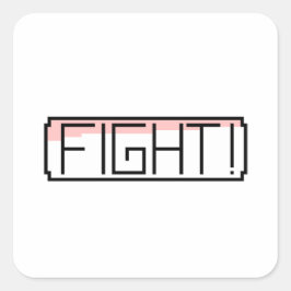 "Fight" Gamer Nostalgie  Vierkante Sticker