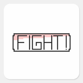 "Fight" Gamer Nostalgie Vierkante Sticker