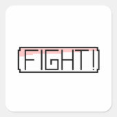 "Fight" Gamers Nostalgia  Vierkante Sticker (Voorkant)