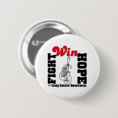 Fight Hope Win - Lung Cancer Ronde Button 5,7 Cm (Voorkant /achterkant)