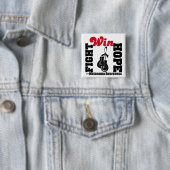 Fight Hope Win - Melanoma Vierkante Button 5,1 Cm (In situ)