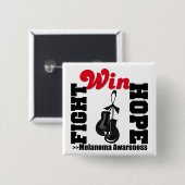 Fight Hope Win - Melanoma Vierkante Button 5,1 Cm (Voorkant /achterkant)
