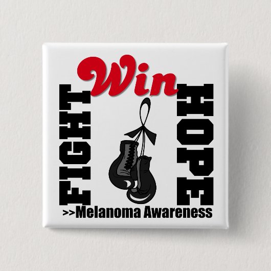 Fight Hope Win - Melanoma Vierkante Button 5,1 Cm (Voorkant)