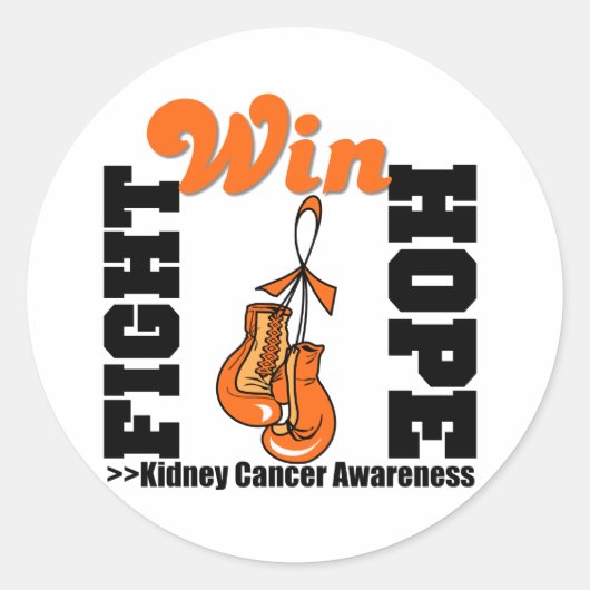 Fight Hope Win v2 - Nierkanker Ronde Sticker (Voorkant)