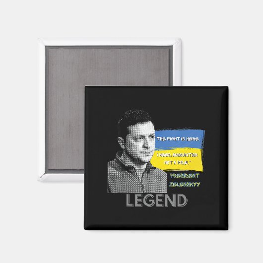 Fight Is Here Oekraïne President Zelensky Legen Magneet (Voorkant / Achterkant)