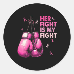 Fight Is My Fight Boxing Handschoenen Borstkanker  Ronde Sticker