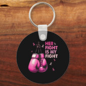 Fight Is My Fight Boxing Handschoenen Borstkanker  Sleutelhanger (Voorkant)