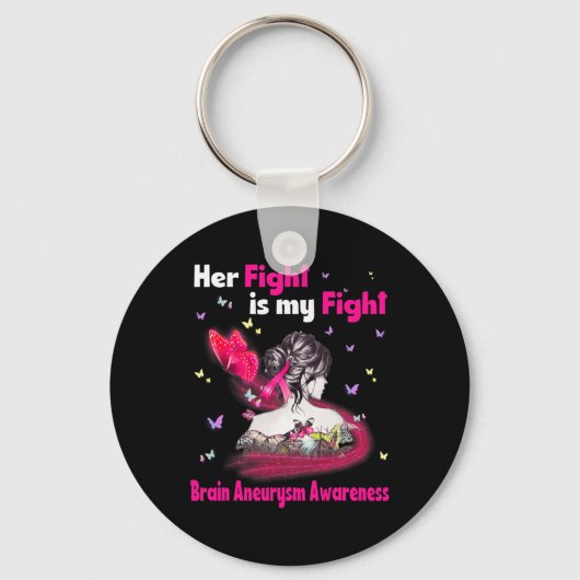 Fight is My Fight Brain Aneurysm Awareness 3 Sleutelhanger (Voorkant)