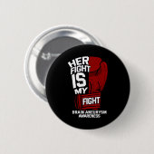Fight Is My Fight Brain Aneurysm Awareness Support Ronde Button 5,7 Cm (Voorkant /achterkant)