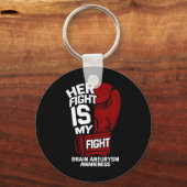 Fight Is My Fight Brain Aneurysm Awareness Support Sleutelhanger (Voorkant)