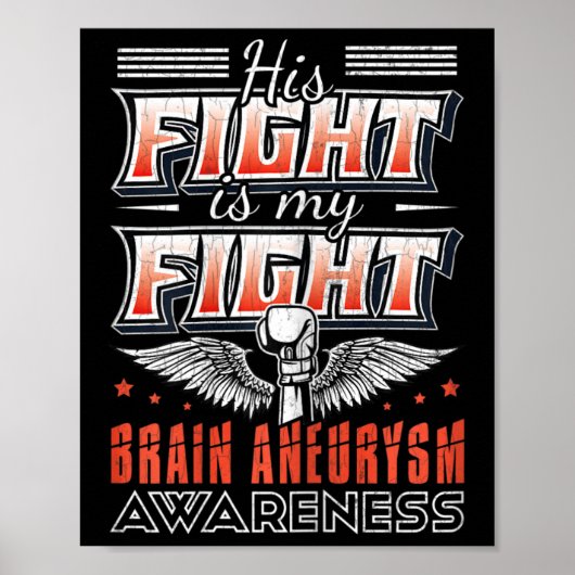 Fight Is My Fight Hersenaneurysma Bewustzijn Graph Poster (Voorkant)