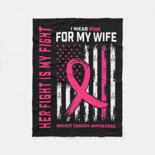 Fight Is My Fight Ik Draag Roze Vrouw Borstkanker Fleece Deken