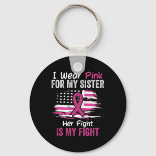 Fight Is My Fight Ik Draag Roze Zuster Borstkanker Sleutelhanger